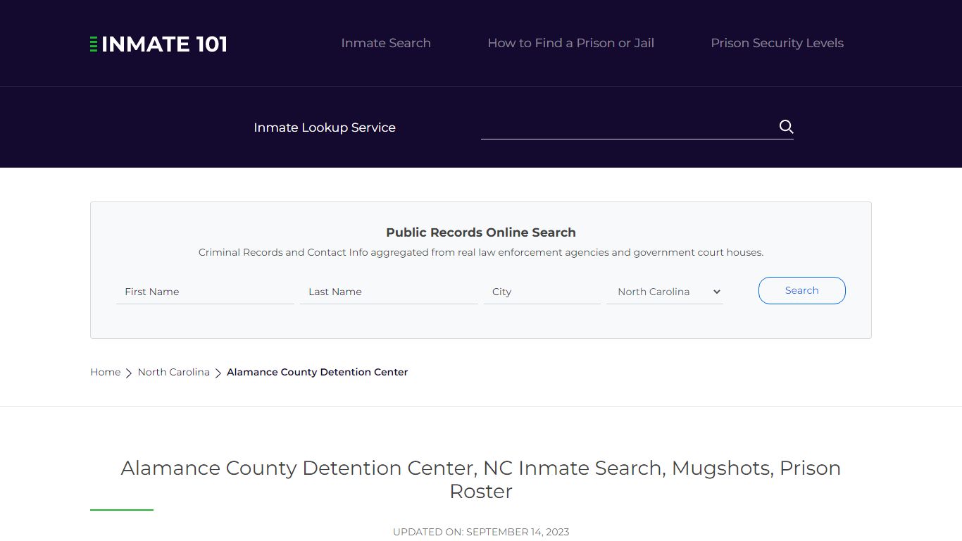 Alamance County Detention Center, NC Inmate Search, Mugshots, Prison Roster